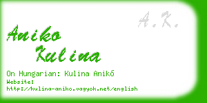 aniko kulina business card